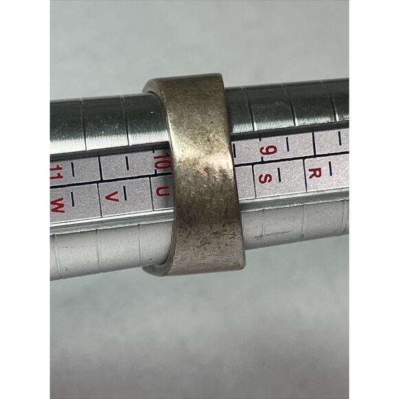 Sterling Silver 925 Tested Men Women Square Ring Blue Turquoise Inlay Size 9,75 - Picture 6 of 16